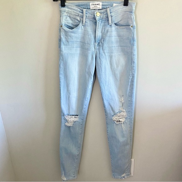 Frame Denim Le High Skinny Light Wash Jeans | Size 24 - Picture 5 of 9